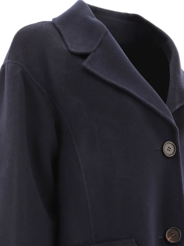 コート Max Mara Atelier Ortica Single-Breasted Wool Coat S Max Mara single-breasted Coat | Blue | FARFETCH