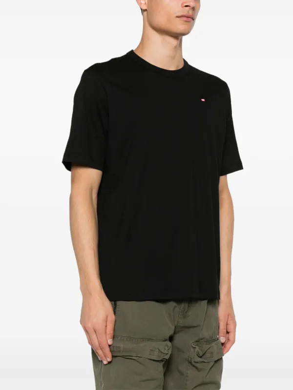 Diesel logo-embroidered T-shirt | Black | FARFETCH GE