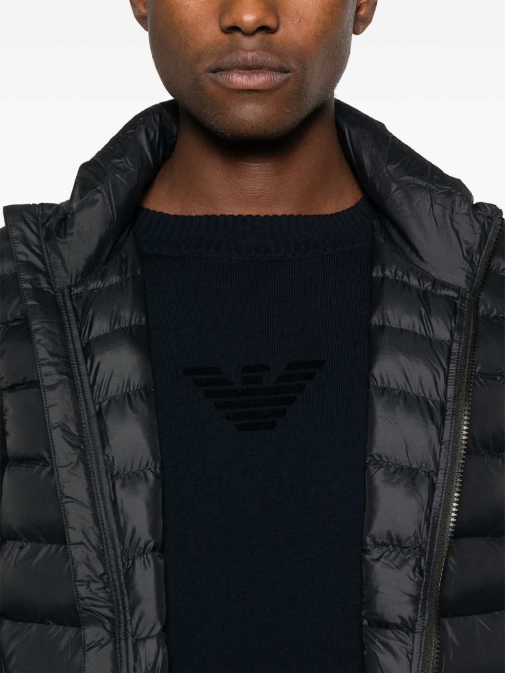 Emporio Armani logo-flocked sweater Men