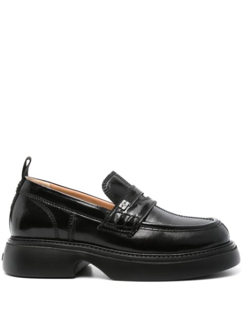 GANNI logo-plaque platform loafers Women