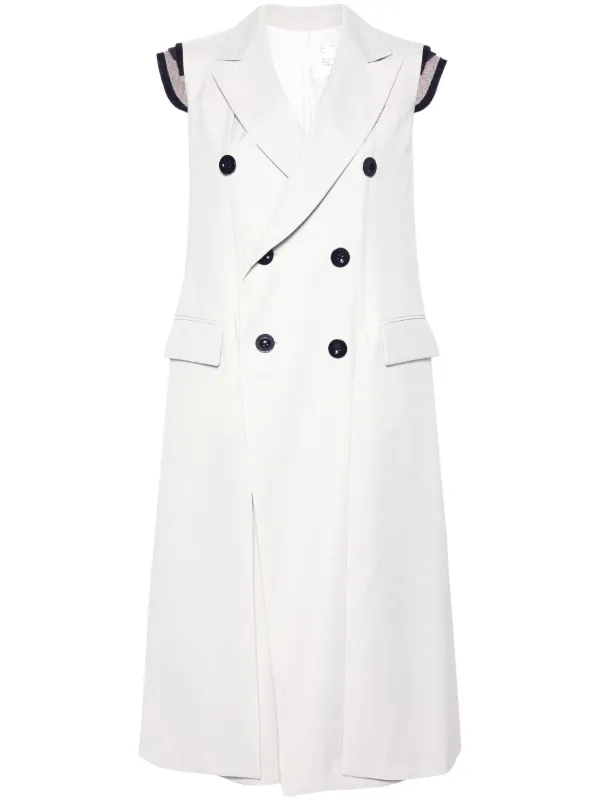 【関税・送料込】sacai パフスリーブ クロップド トレンチコート 関税込＞sacai 偽物 トレンチコート＊異素材MIX パデッドパネル