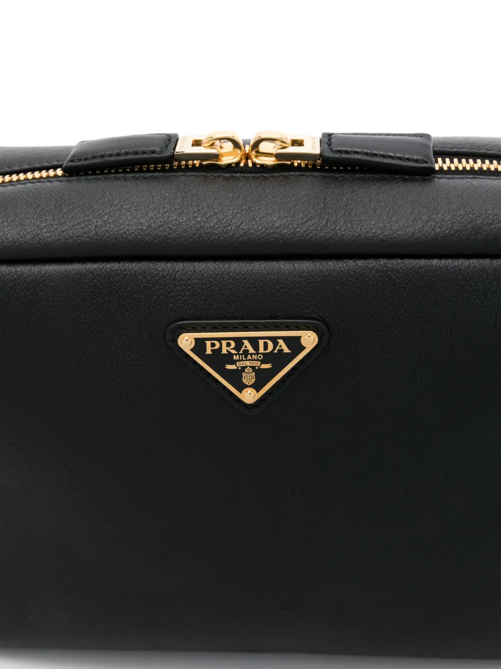 Prada Schoudertas met logo Zwart