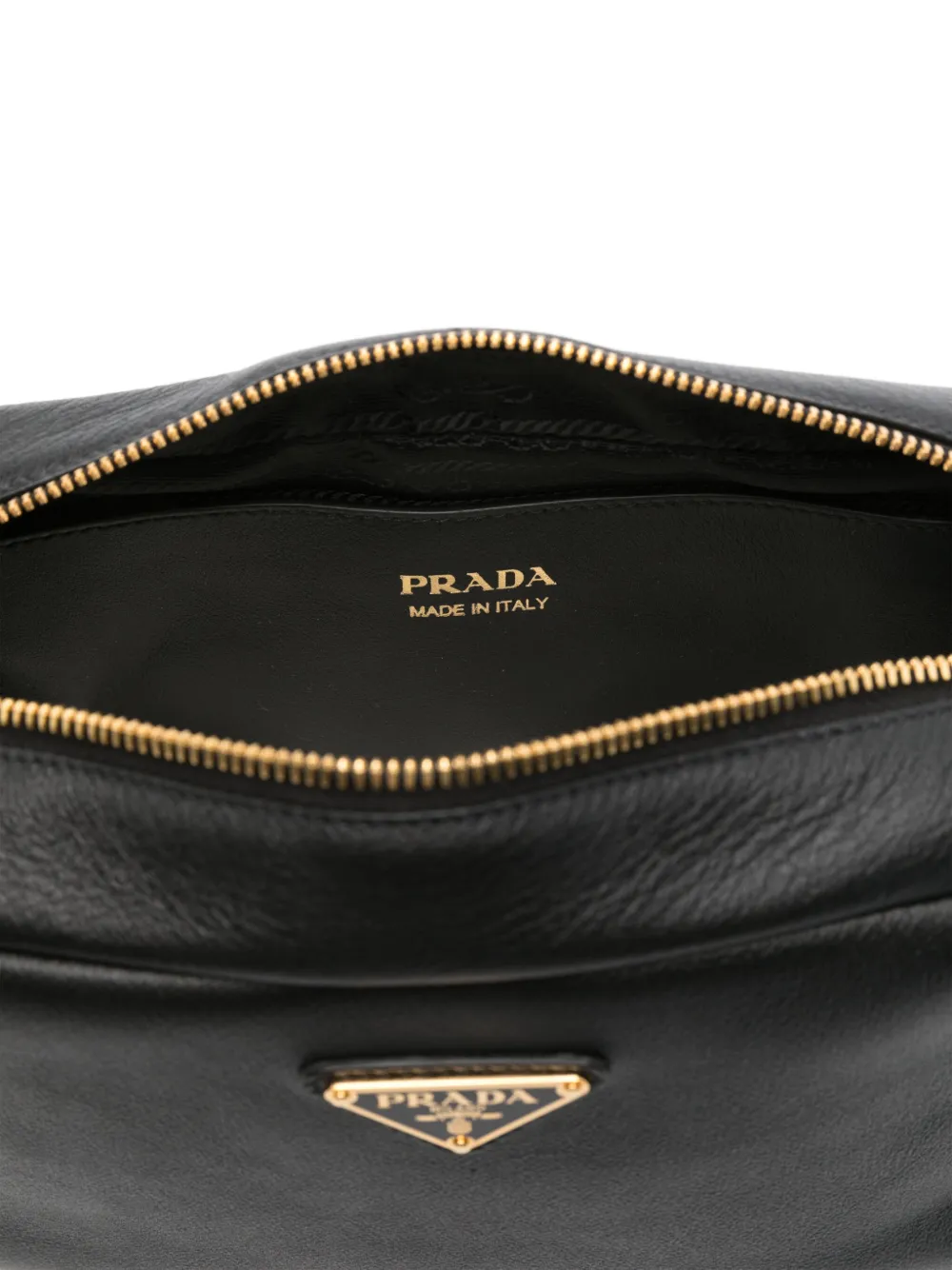 Prada Schoudertas met logo Zwart