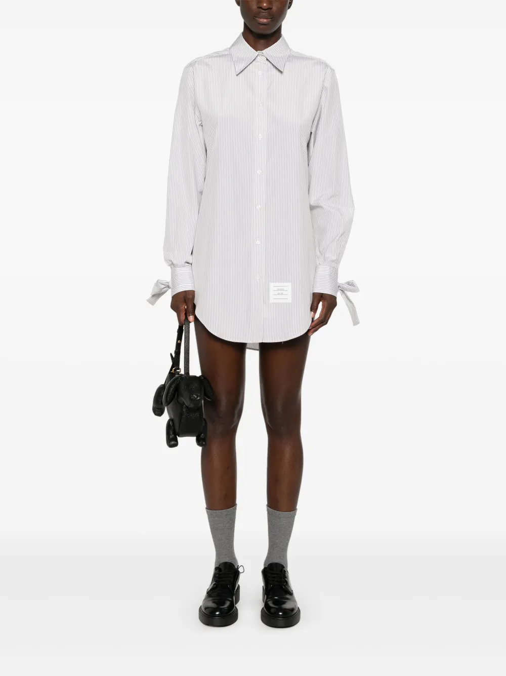 Thom Browne Blousejurk met strikmanchetten - Grijs