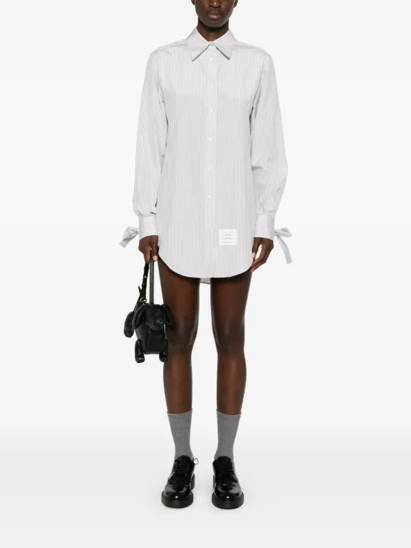 thom browne shirt dress Poplin Mini Shirtdress White / 38