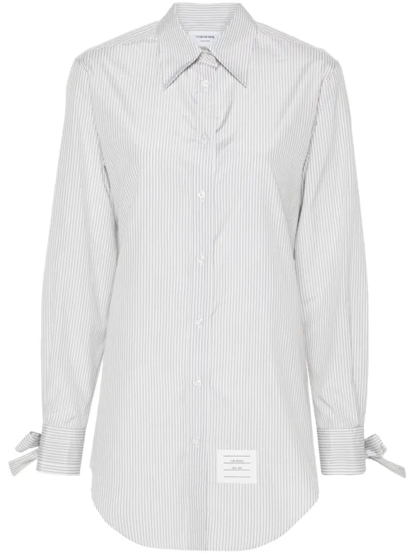 Thom Browne Bow-cuff Shirt Dress in Grey
