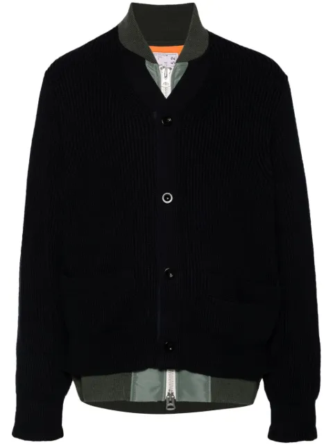 sacai layered bomber jacket