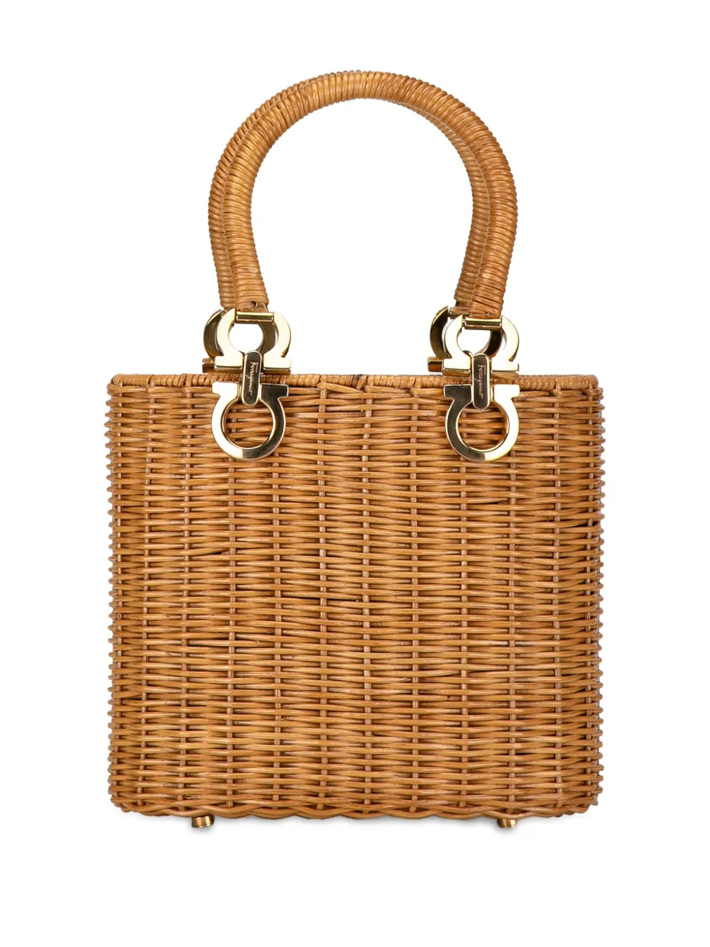 Ferragamo Pre-Owned 2010-2023 Rattan Gancini Basket Bag handbag - Bruin