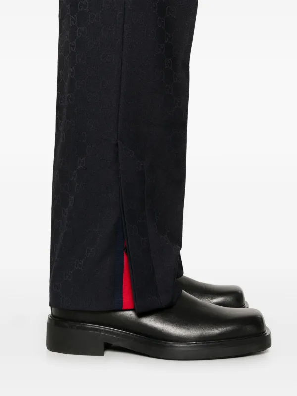 Gucci GG Supreme-jacquard Straight Trousers | Blue | FARFETCH