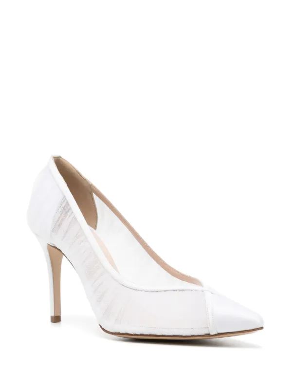 Andrea Wazen 85mm Nora Pumps White FARFETCH ID