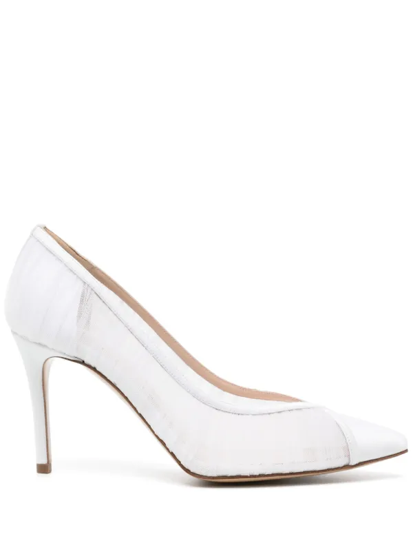 Andrea Wazen 85mm Nora Pumps White FARFETCH