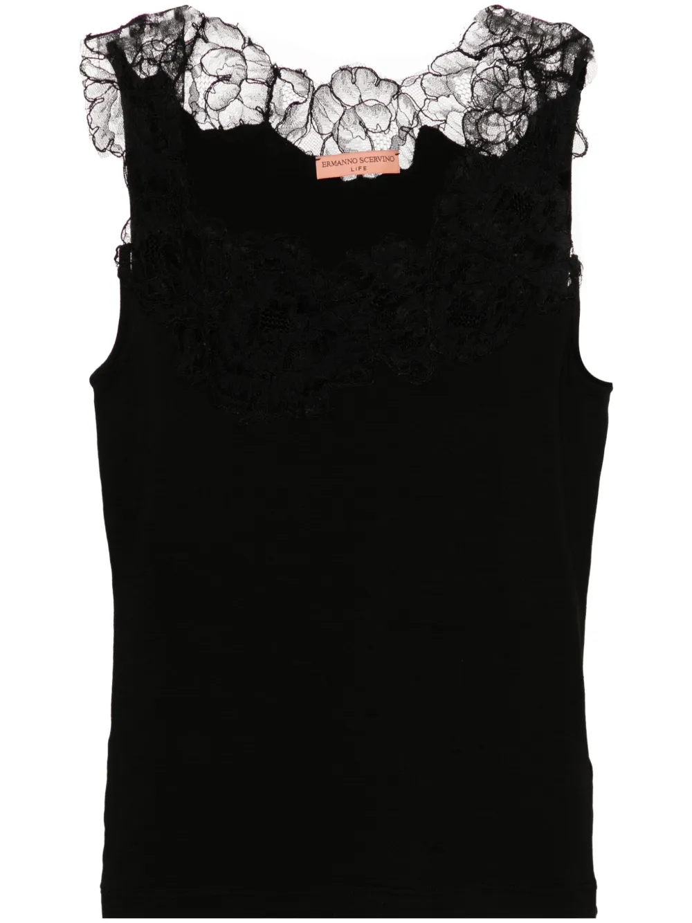 Ermanno Scervino Tanktop met kant Zwart