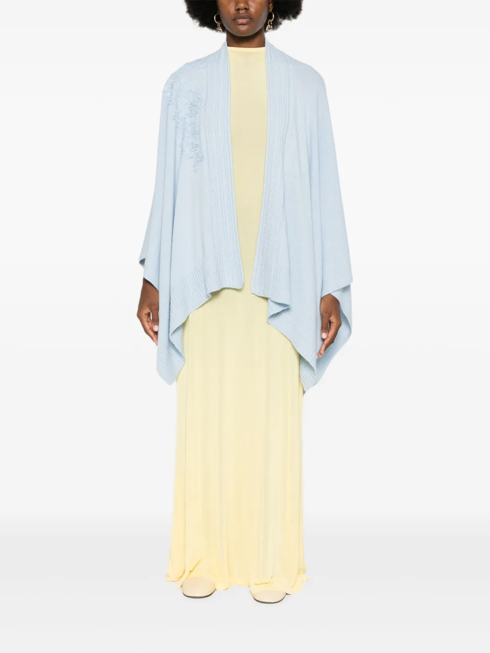 Ermanno Scervino Cape met kanten detail - Blauw