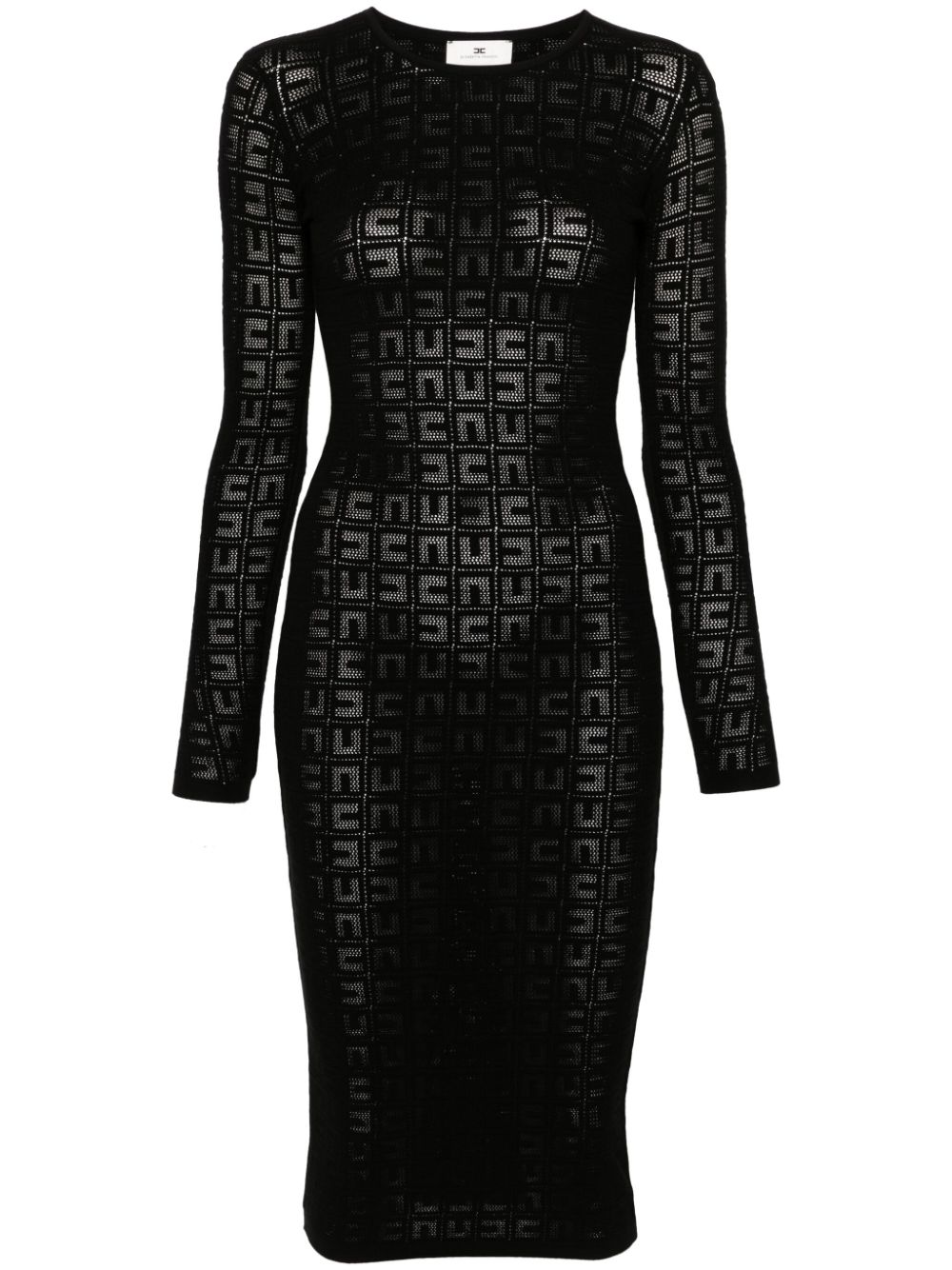 Elisabetta Franchi open-knit midi dress – Black