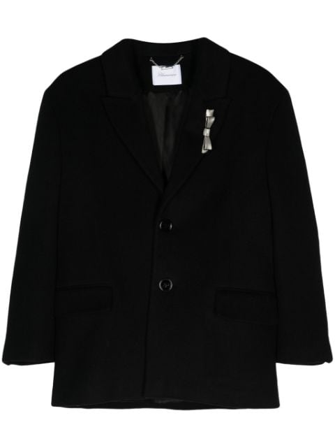 Blumarine Bijoux-pin felted coat