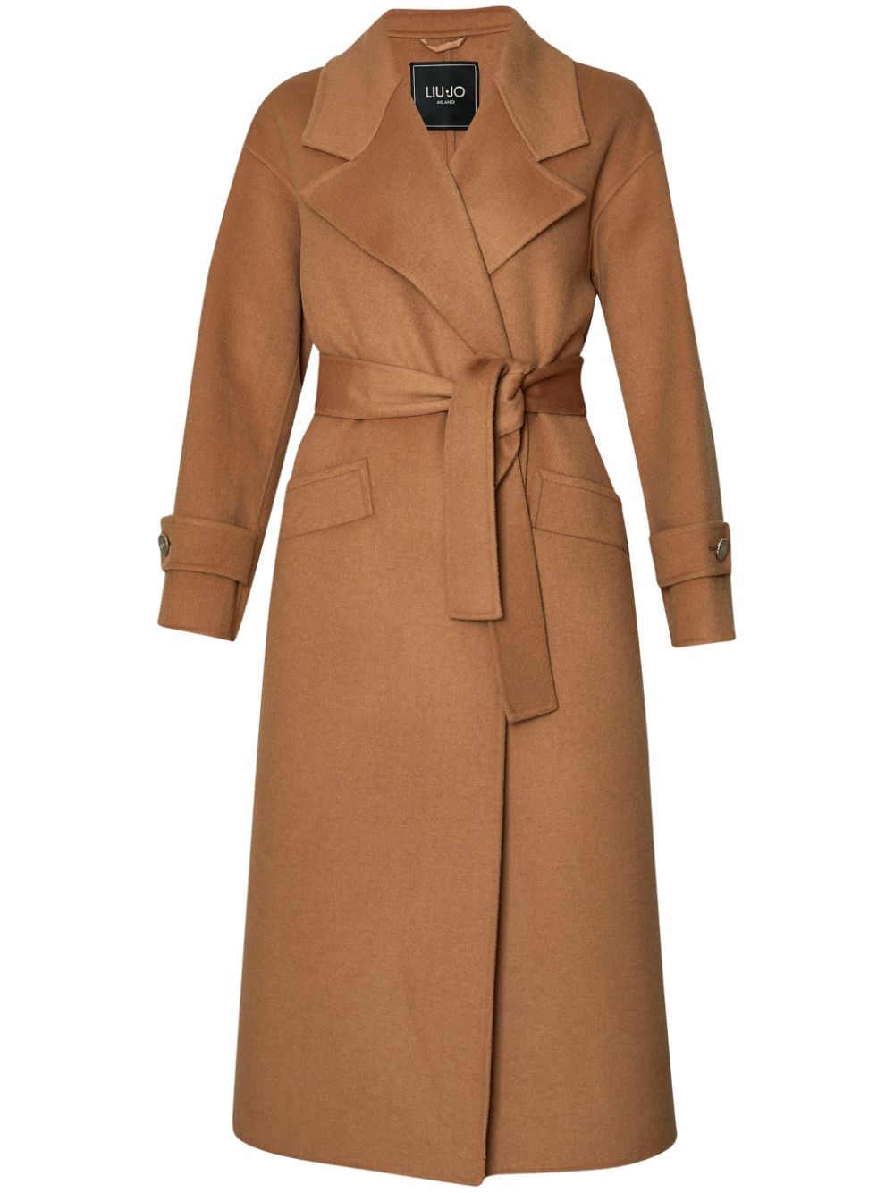 LIU JO belted wool-blend coat - Brown