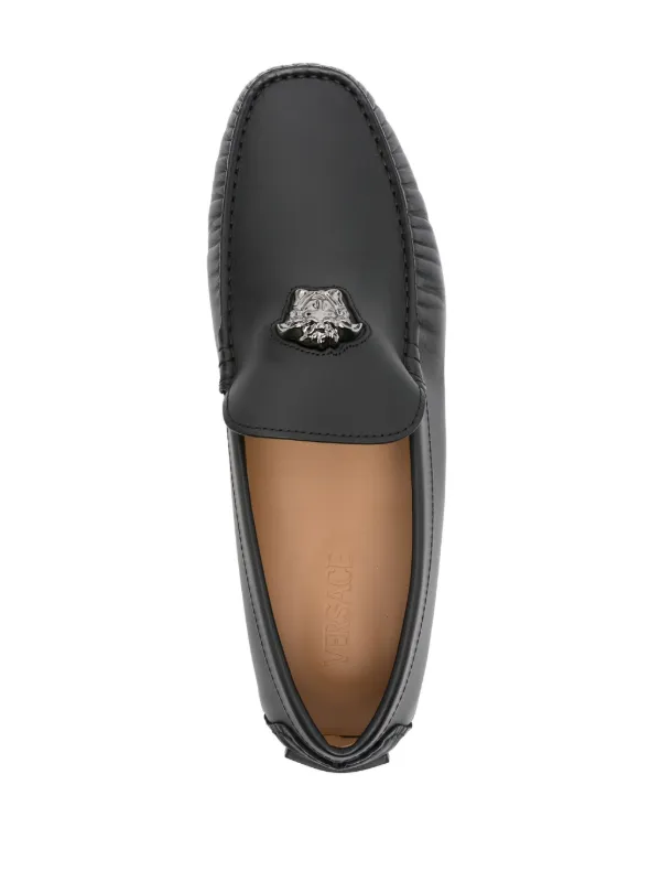 Versace Medusa Head plaque Leather Loafers Black FARFETCH SG