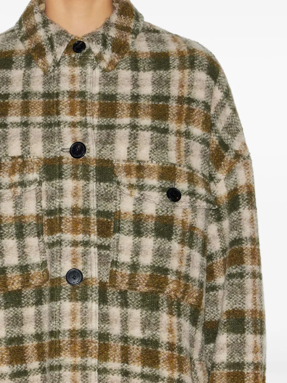 Isabel Marant Étoile Khaki Fontizi Wool Blend Coat In Green