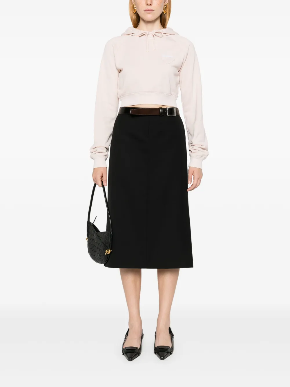 Prada Hoodie met logopatch - Roze
