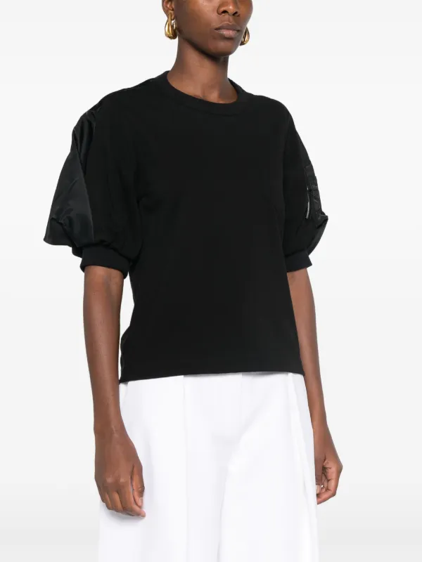 Sacai Cotton Jersey T-Shirt | Black | FARFETCH ID