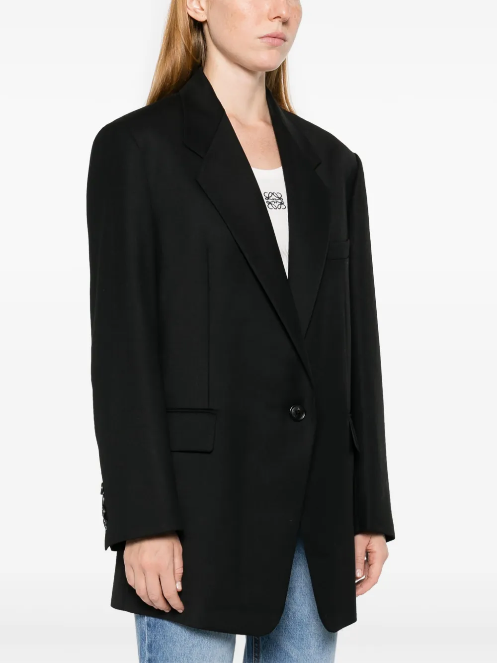 Low Classic Twill blazer Zwart