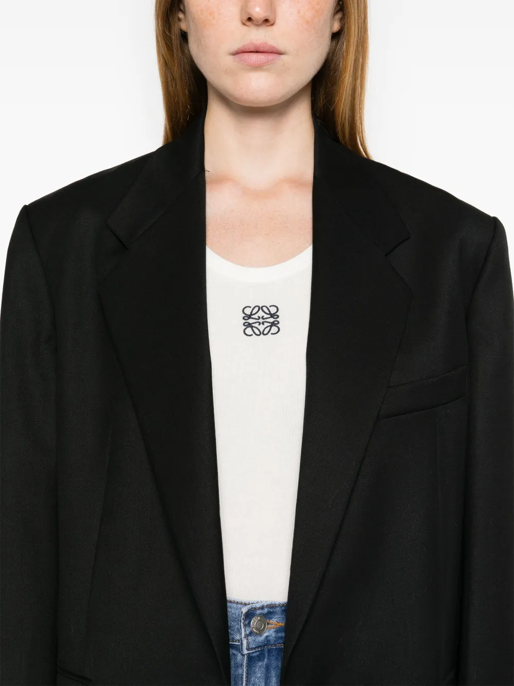 Low Classic Twill blazer Zwart
