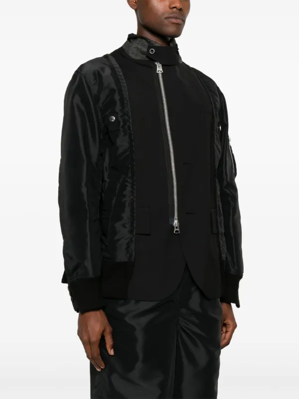 関税送料込★sacai コントラストパネルジャケット Sacai コントラストパネル ジャケット | ブラック | FARFETCH JP