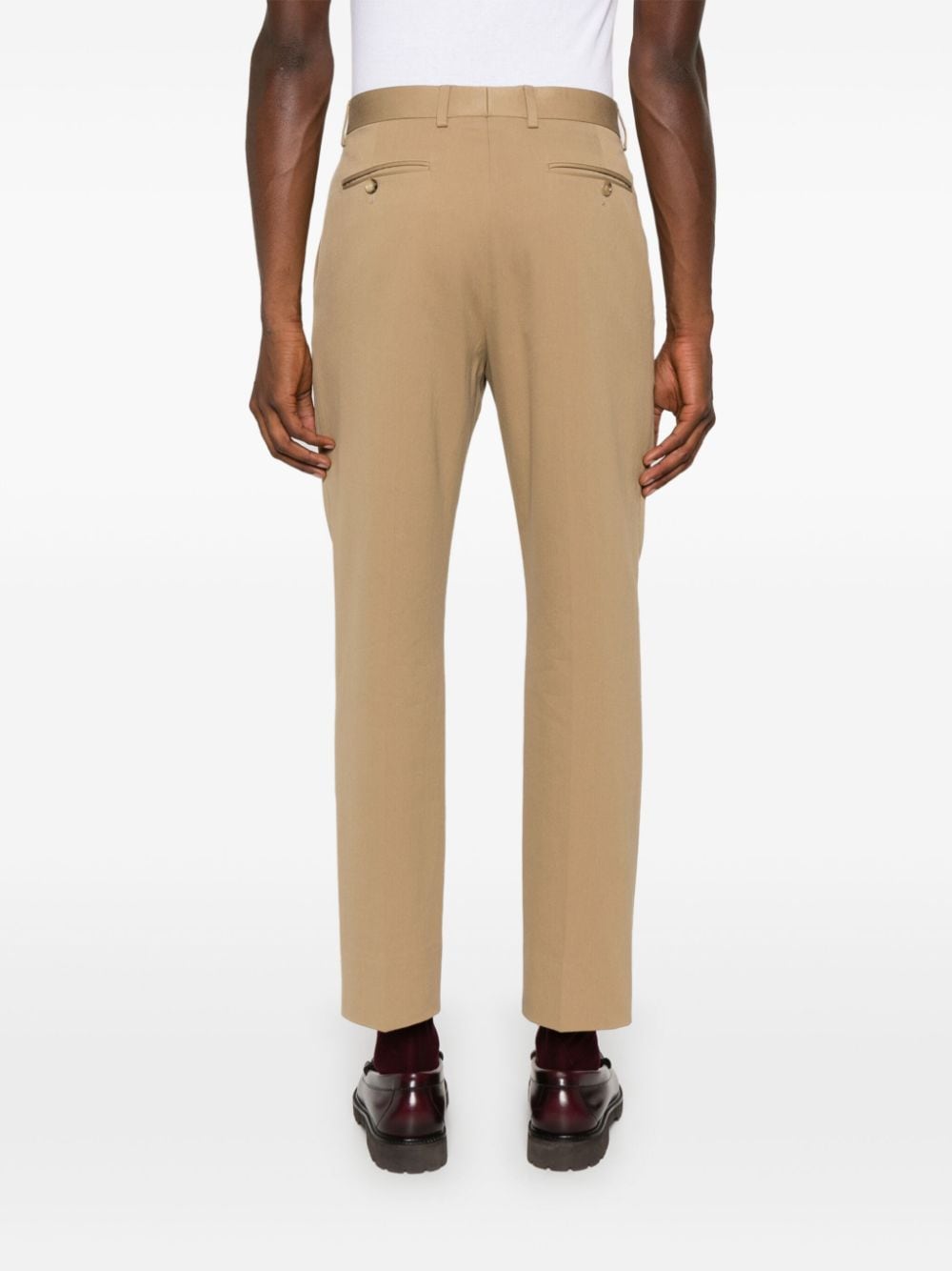 Shop Gucci Web-stripe Trim Tailored Trousers In Neutrals