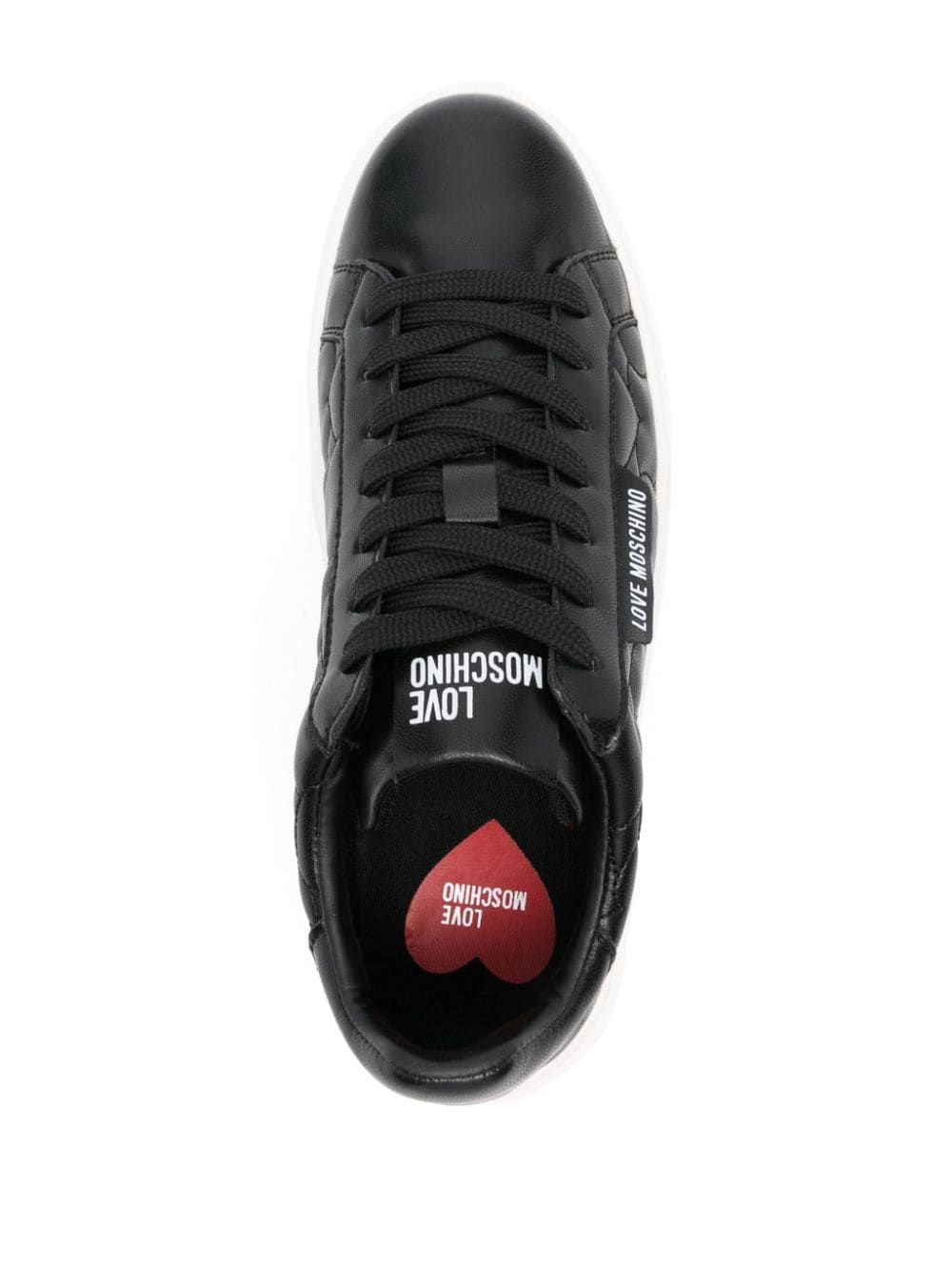 Love Moschino Sneakers met logopatch Zwart