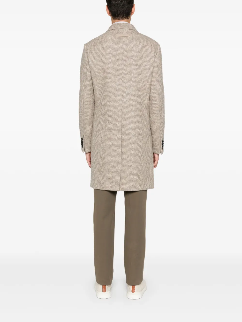 Zegna Jas met visgraat-patroon Beige