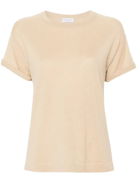 Brunello Cucinelli playera con hilos metalizados
