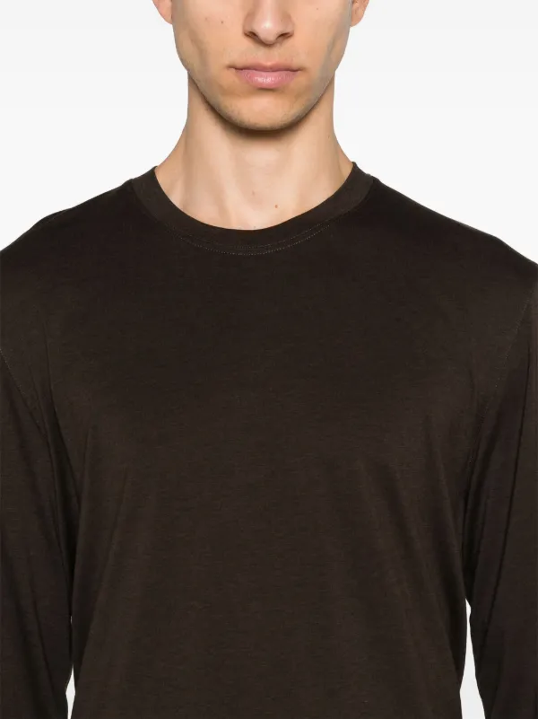 TOM FORD★リヨセルとコットンのクルーネックTシャツ★送関込 TOM FORD クルーネック Tシャツ | ブラウン | FARFETCH JP