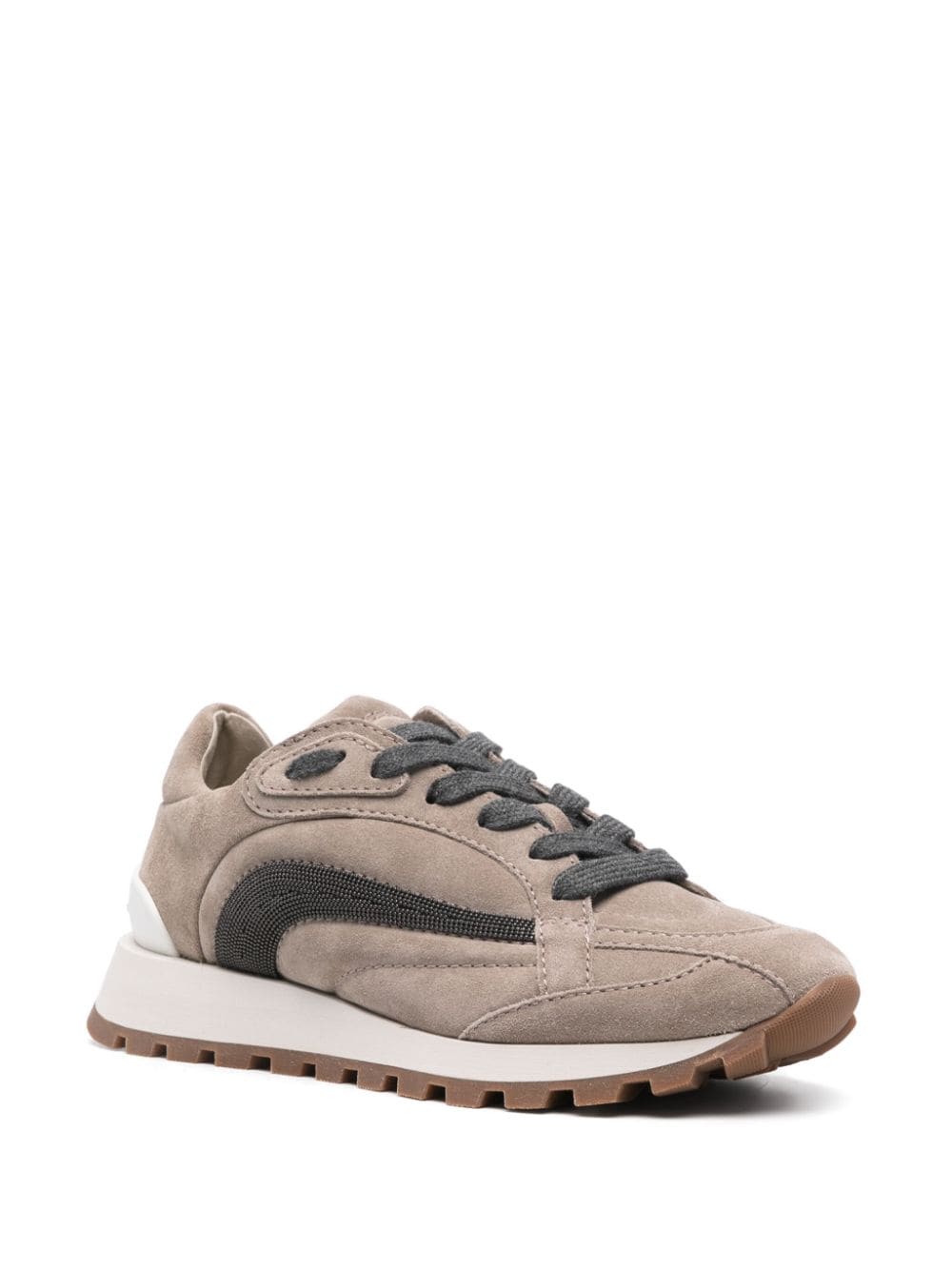 Brunello Cucinelli Monili suede sneakers - Beige