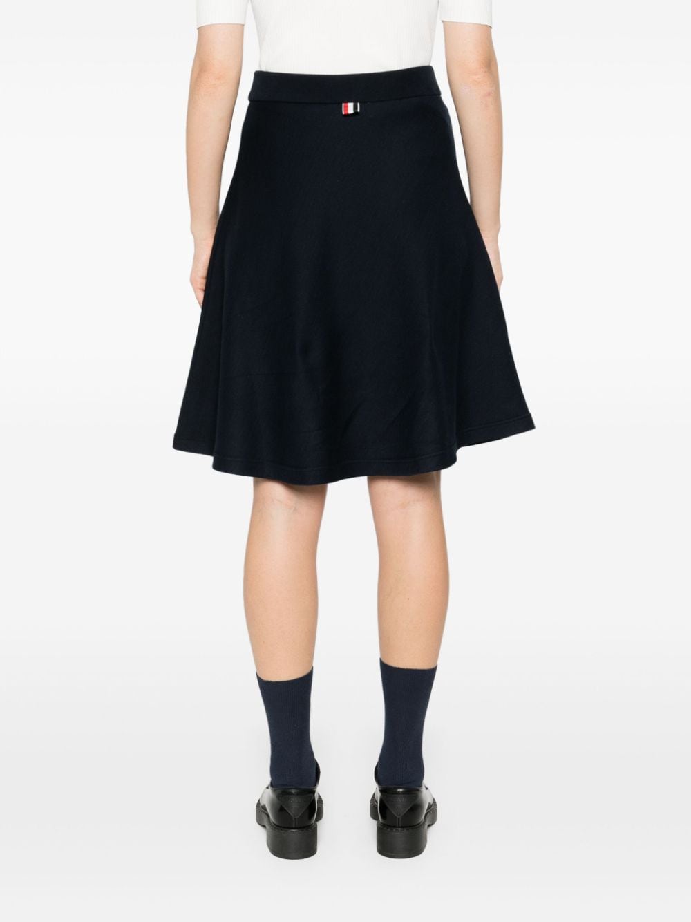 Shop Thom Browne Cotton Midi Skirt In Blue