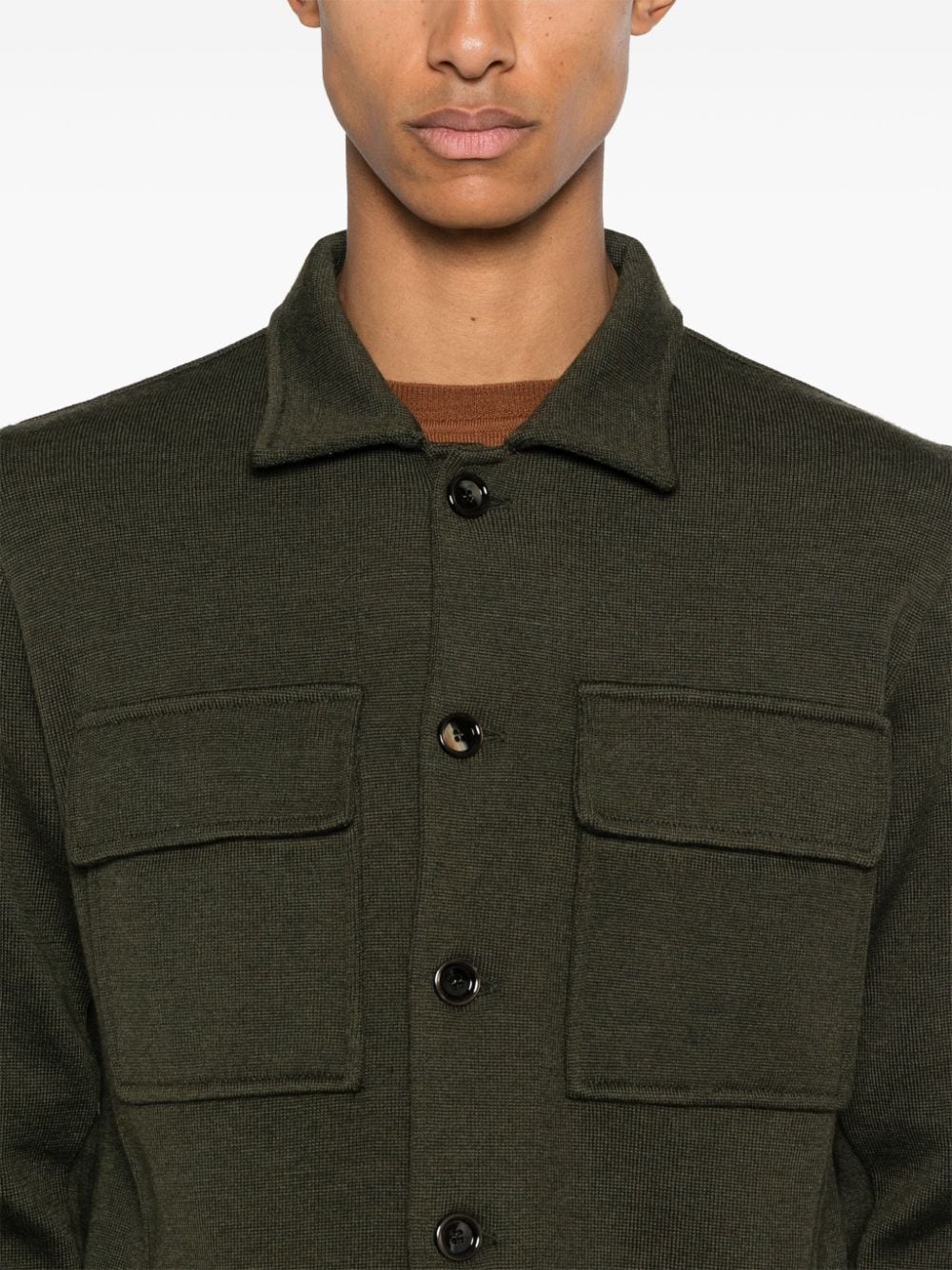 Shop Lardini Virgin Wool Cardigan In Green