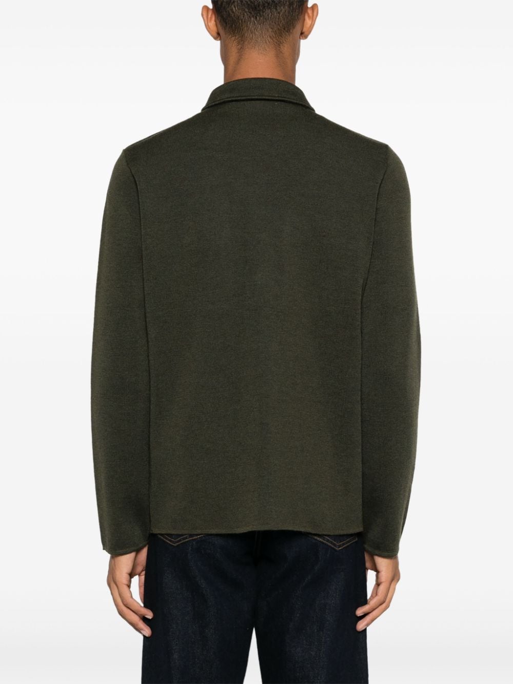 Shop Lardini Virgin Wool Cardigan In Green