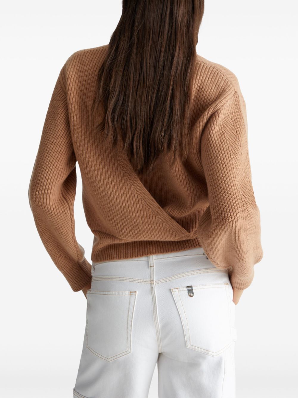 Shop Liu •jo Ribbed-knit Jumper In Neutrals