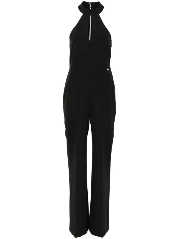 LIU JO pussy bow Collar Jumpsuit Black FARFETCH