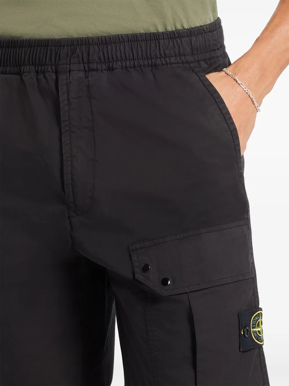 Stone Island Shorts met Compass-logopatch Zwart