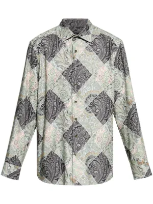 シャツ edward crutchley silk patterned shirt Edward Crutchley floral-print Shirt | Neutrals | FARFETCH
