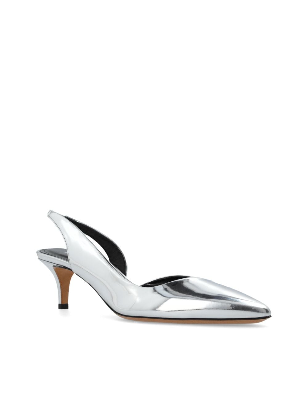 Shop Isabel Marant Elina 50mm Leather Pumps In Silver