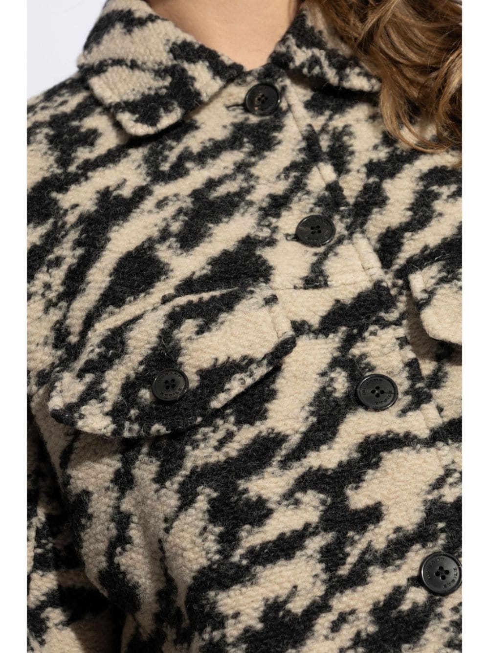 Shop Marant Etoile Ferida Zebra-print Coat In Neutrals