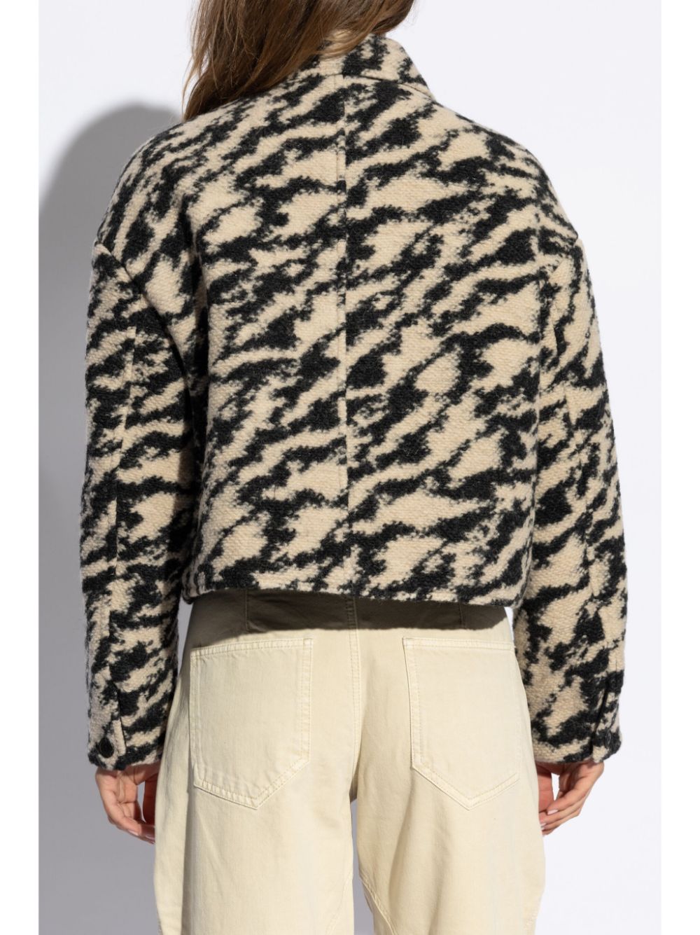 Shop Marant Etoile Ferida Zebra-print Coat In Neutrals