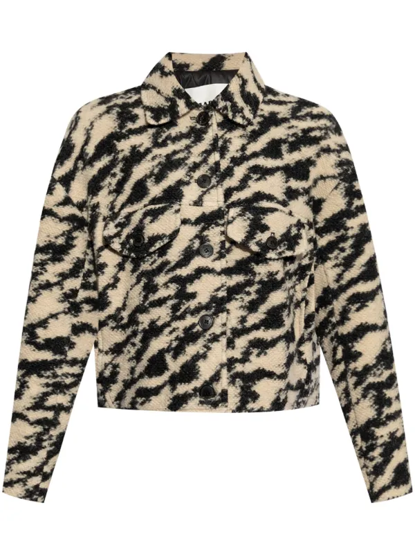 Marant Étoile Ferida Zebra-print Coat in Neutrals