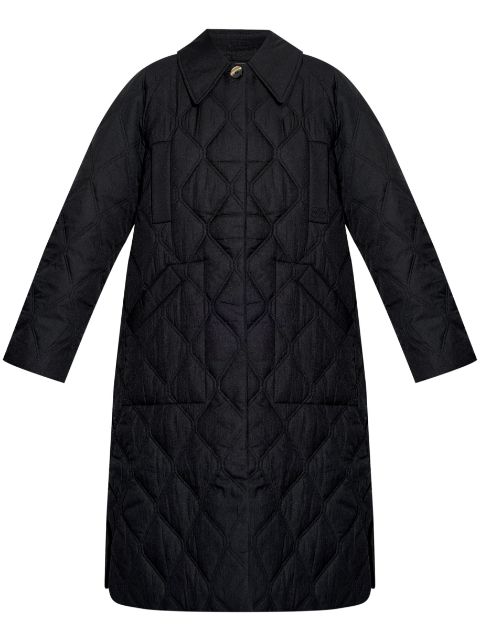 GANNI single-breasted quilted jacket