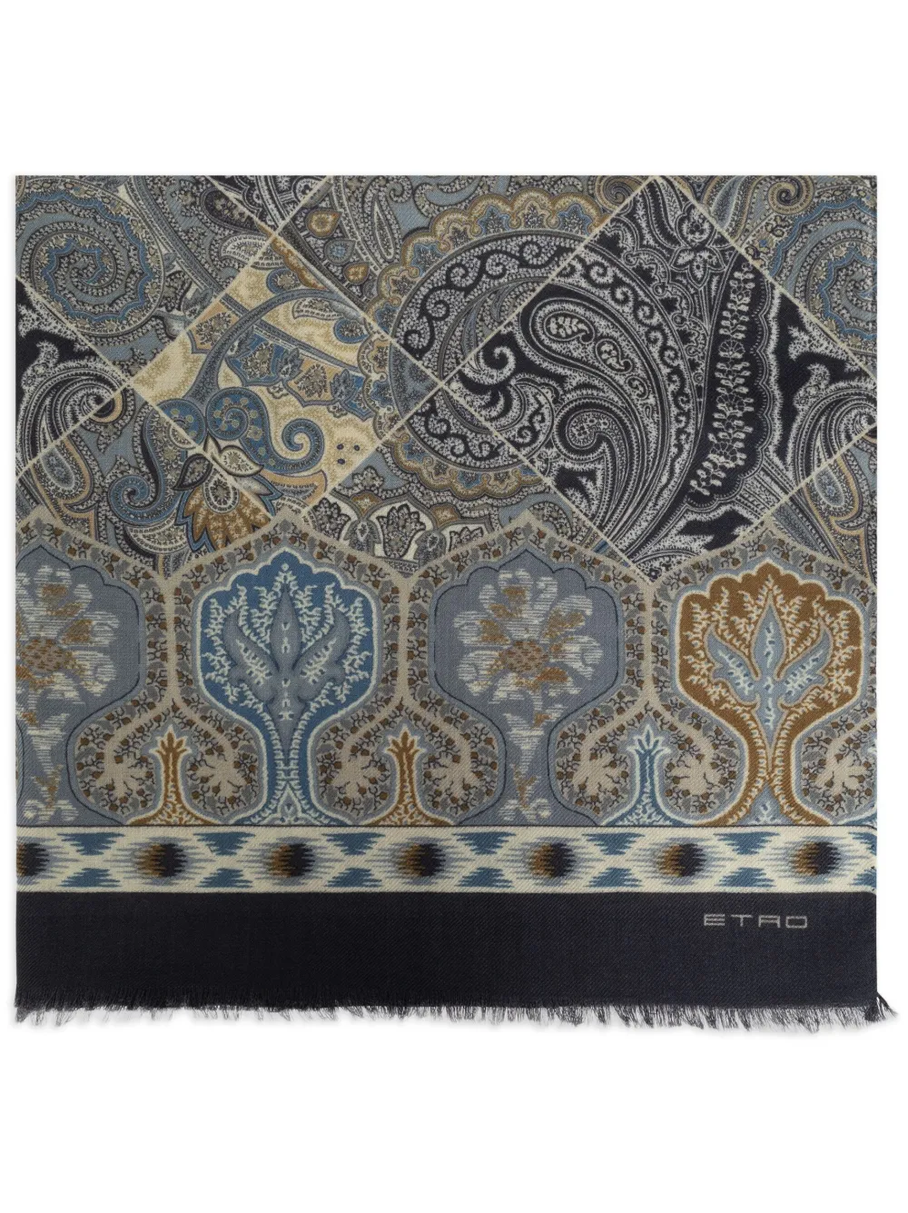 ETRO Sjaal met paisley-print Blauw