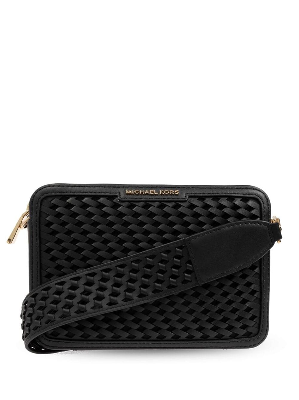 Michael Michael Kors woven leather cross body bag - Nero