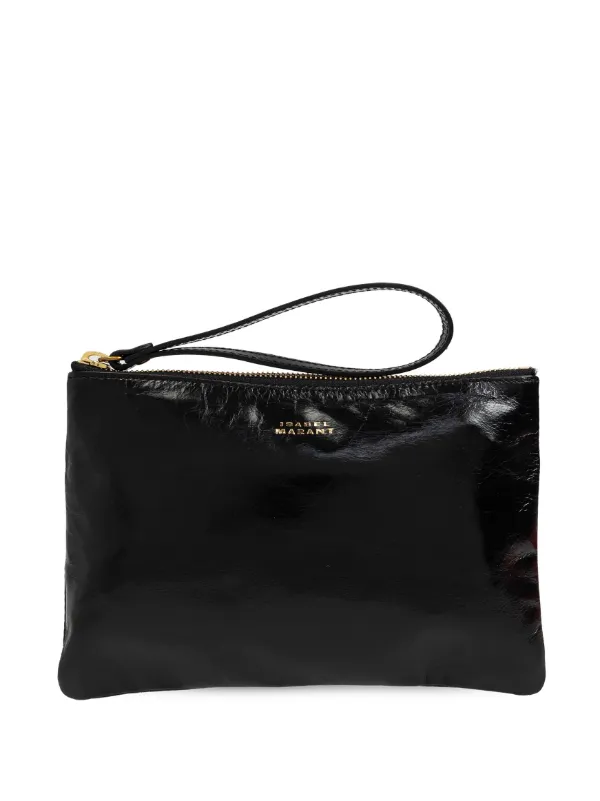 【関税込み】Powden Ge Clutch - Isabel Marant - Nylon - Black POWDEN CLUTCH BAG Woman black-white | ISABEL MARANT Official