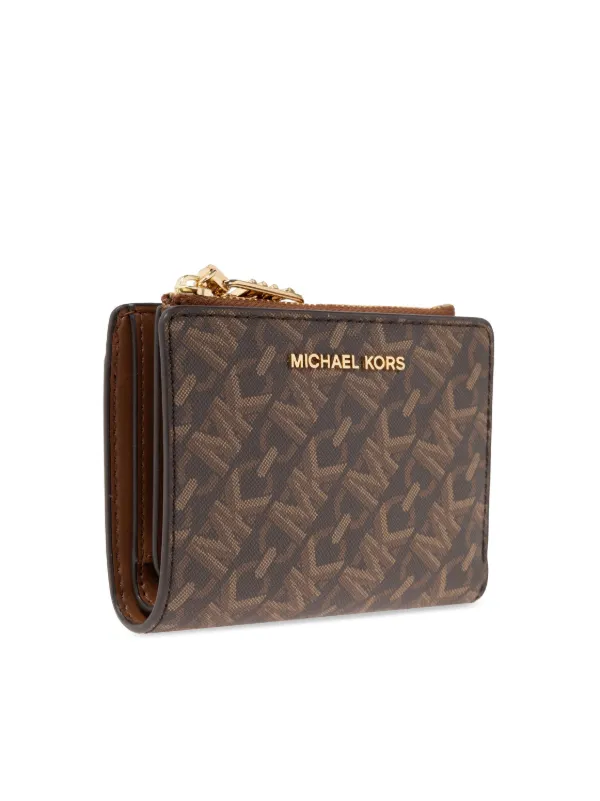 OSTKAKA | LOGO BUTTON WALLET BROWN [正規品/関税込] Michael Michael Kors Logo Print Wallet | Brown | FARFETCH