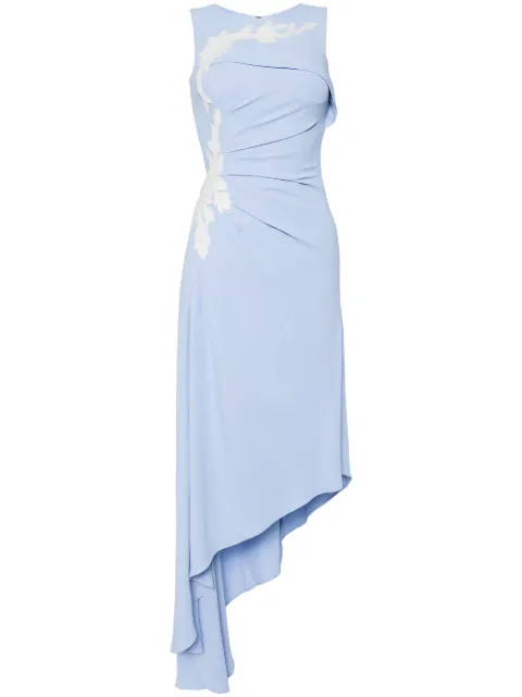 Saiid Kobeisy gathered crepe asymmetric dress